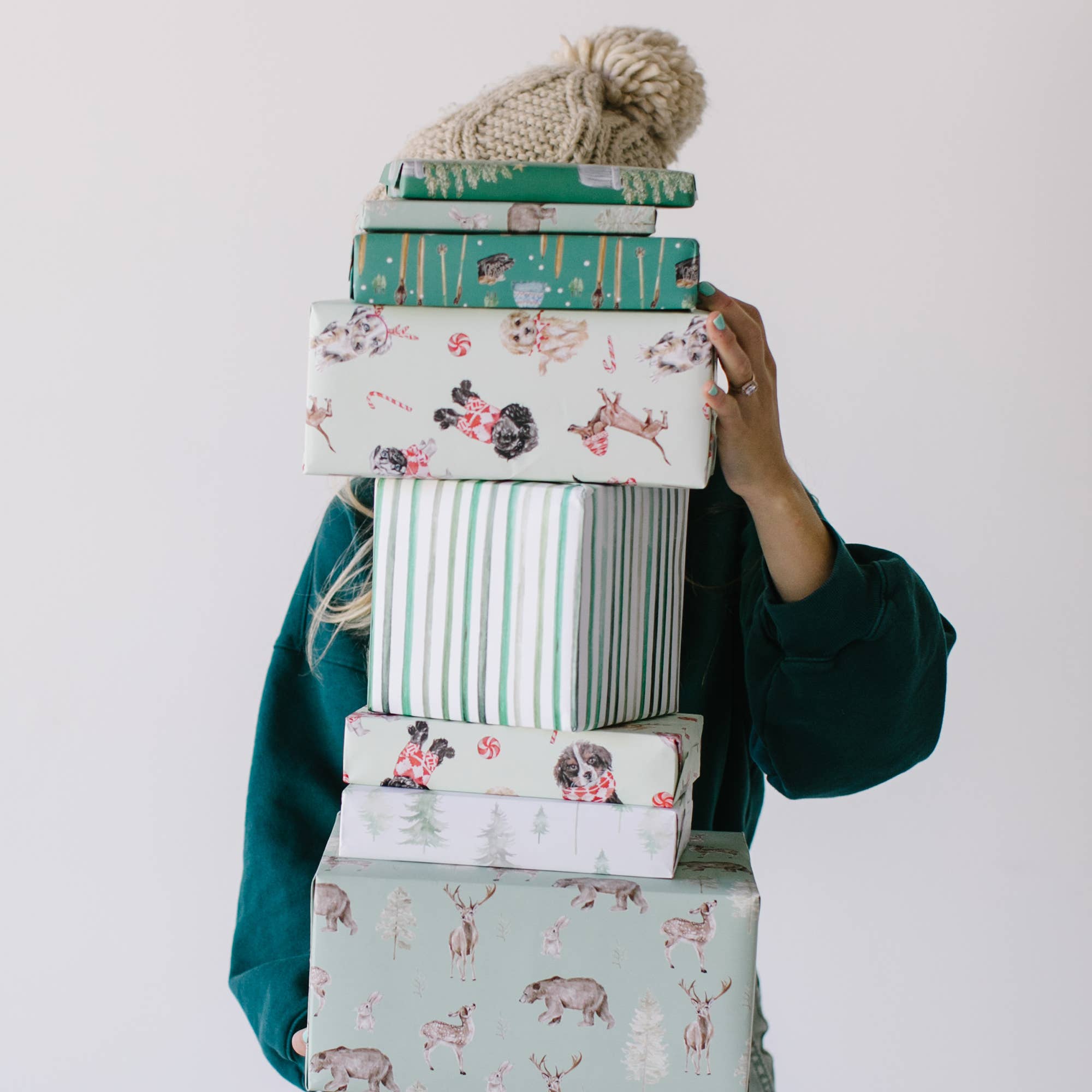 Lana's Shop - Wholesale Flat Wrap - Christmas Cats Gift Wrap Single Sheet5