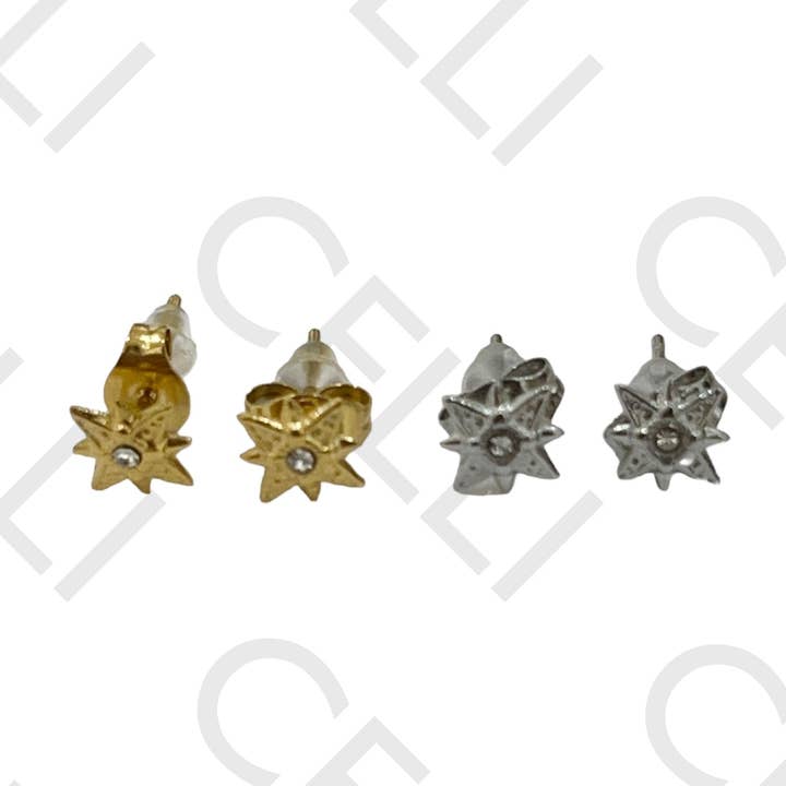 Stahlohrring mit kleinem Anhänger - Nordstern mit Brillant für den Großhandel von Celli Biju