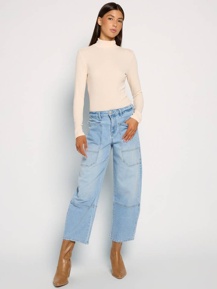 Seventy Eight and Sunny (SEAS) - Wholesale Jeans - Women's - Ridge Barrel Leg Utility Jean0