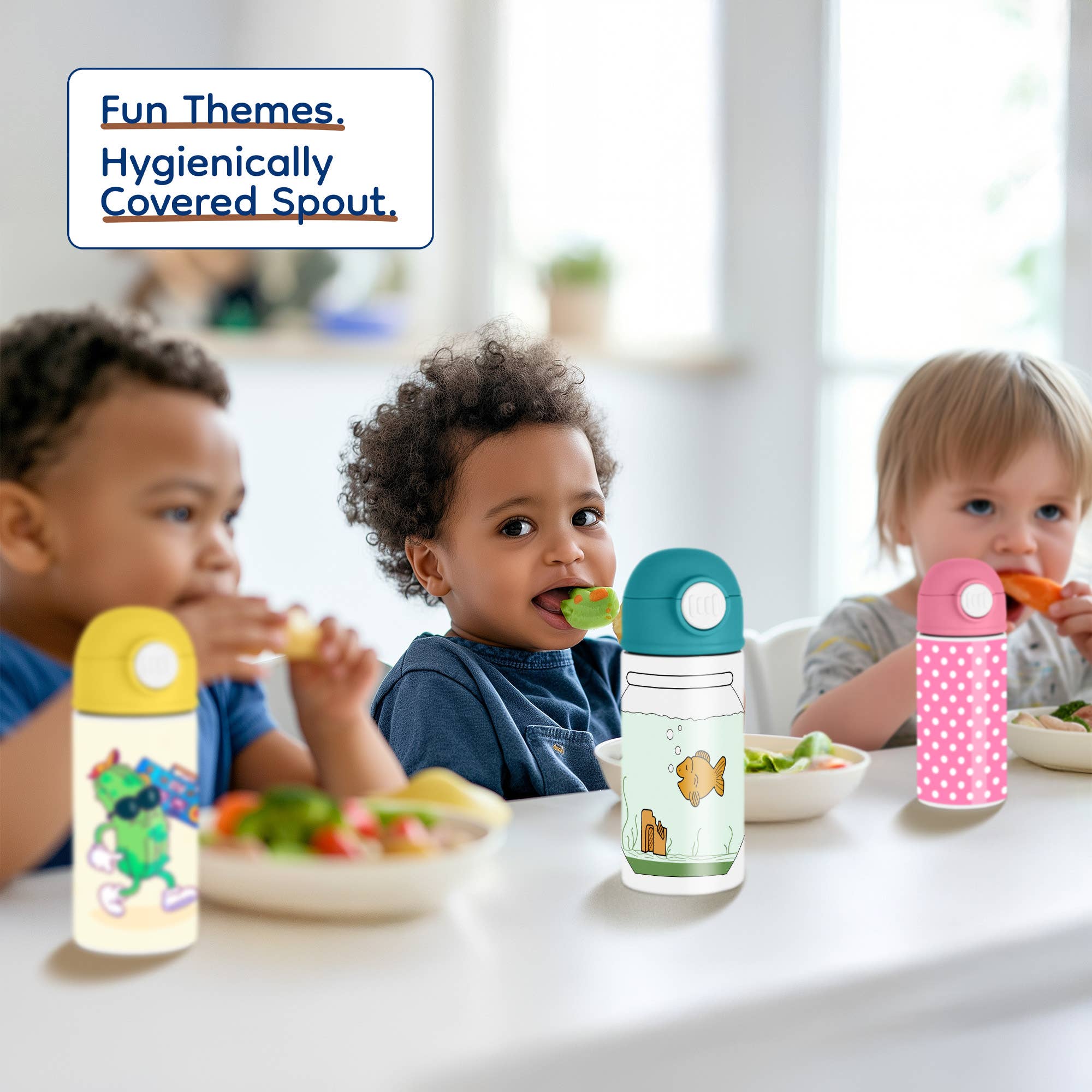 3dRose - Wholesale Water Bottle - 3dRose, Gold Fish In Bowl, Kids Water Bottle4