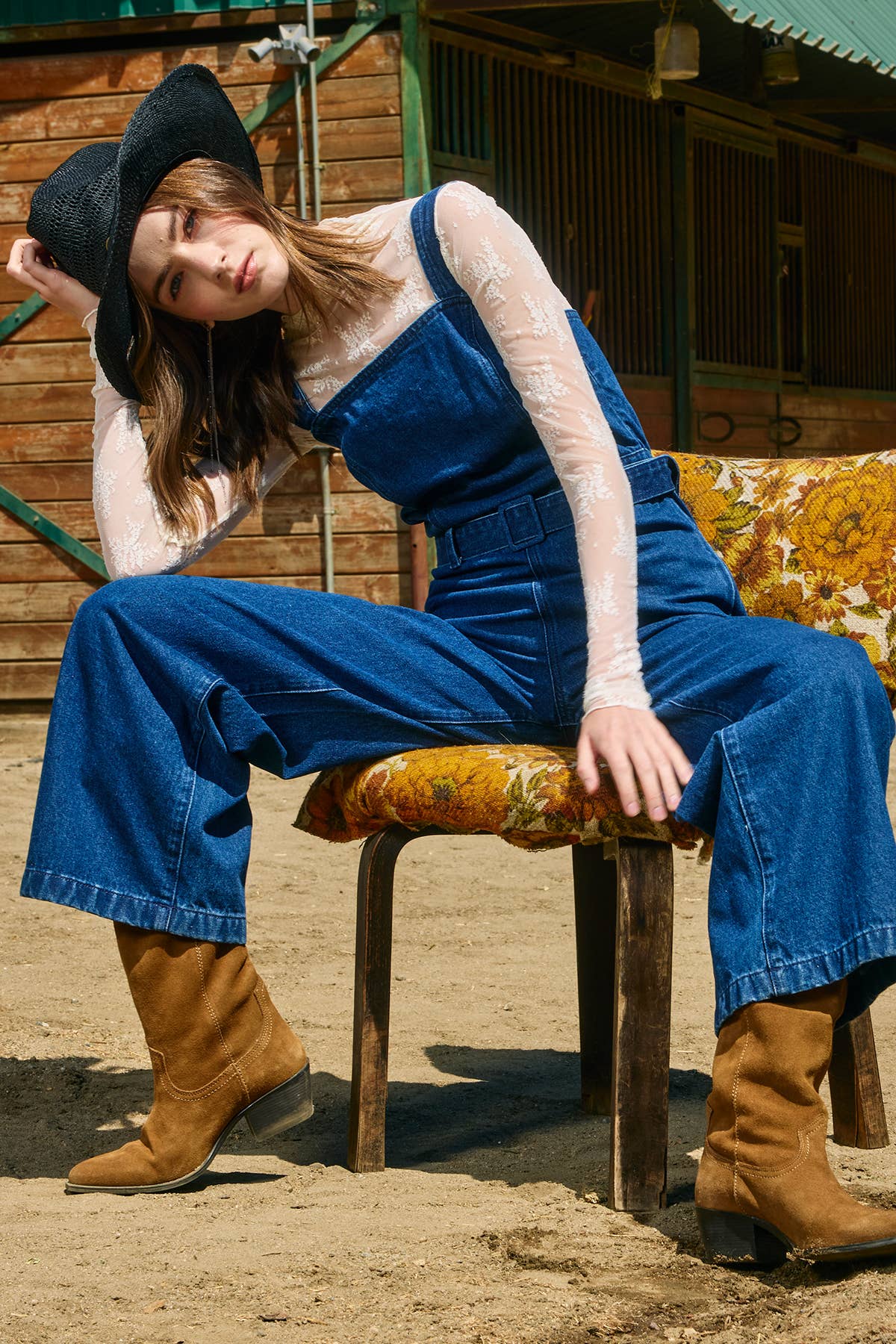 Denim Wide Fit Jumpsuit - RJP1010 for wholesale on Faire5