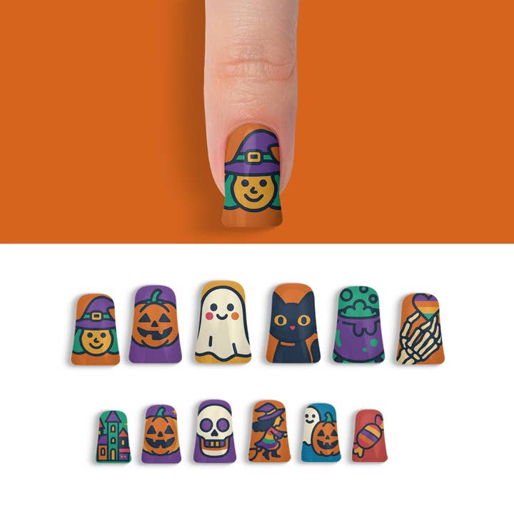 FYNE BODY - Wholesale Press-on/fake nails - Ghostly Glam Halloween Multicolor Press-On Nails2