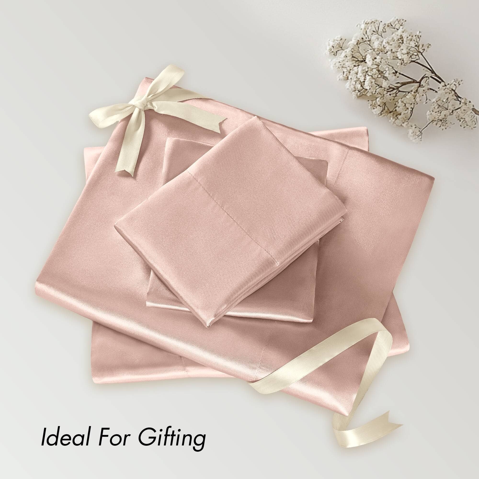 Olliix - Wholesale Sheet Set - Luxury Satin 6-Piece Sheet Set, Blush Pink27