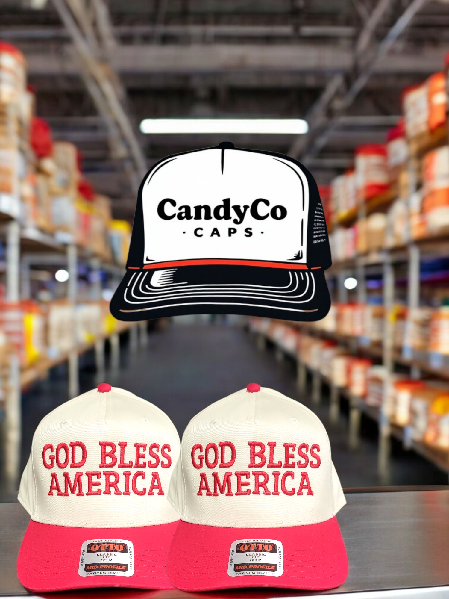 The Candy Collections - Wholesale Trucker Hat - Unisex - God bless America 4th July Embroidered cap trucker Hat  3