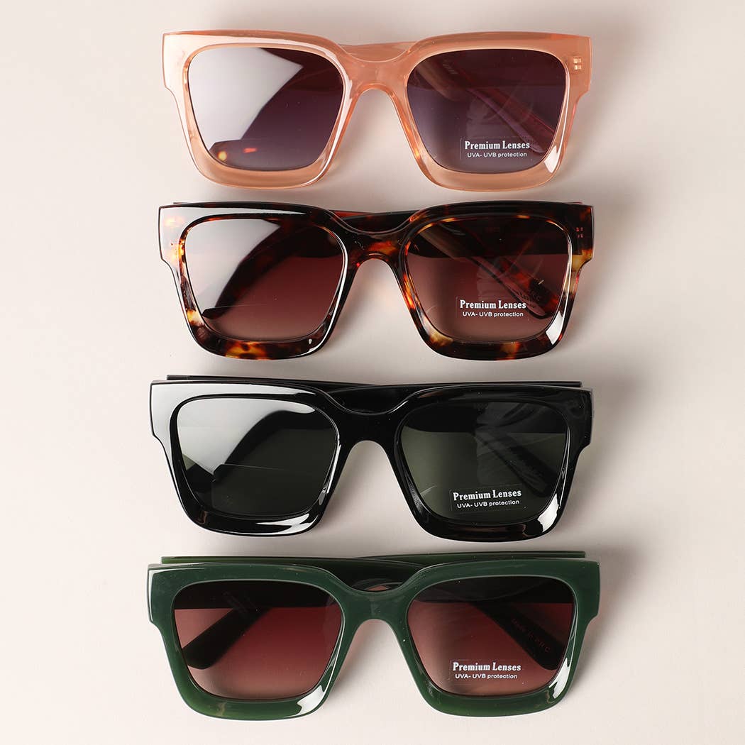 12 OLIKA FÄRGER Överdimensionerade fyrkantiga solglasögon med tjock ram för wholesale på Faire1