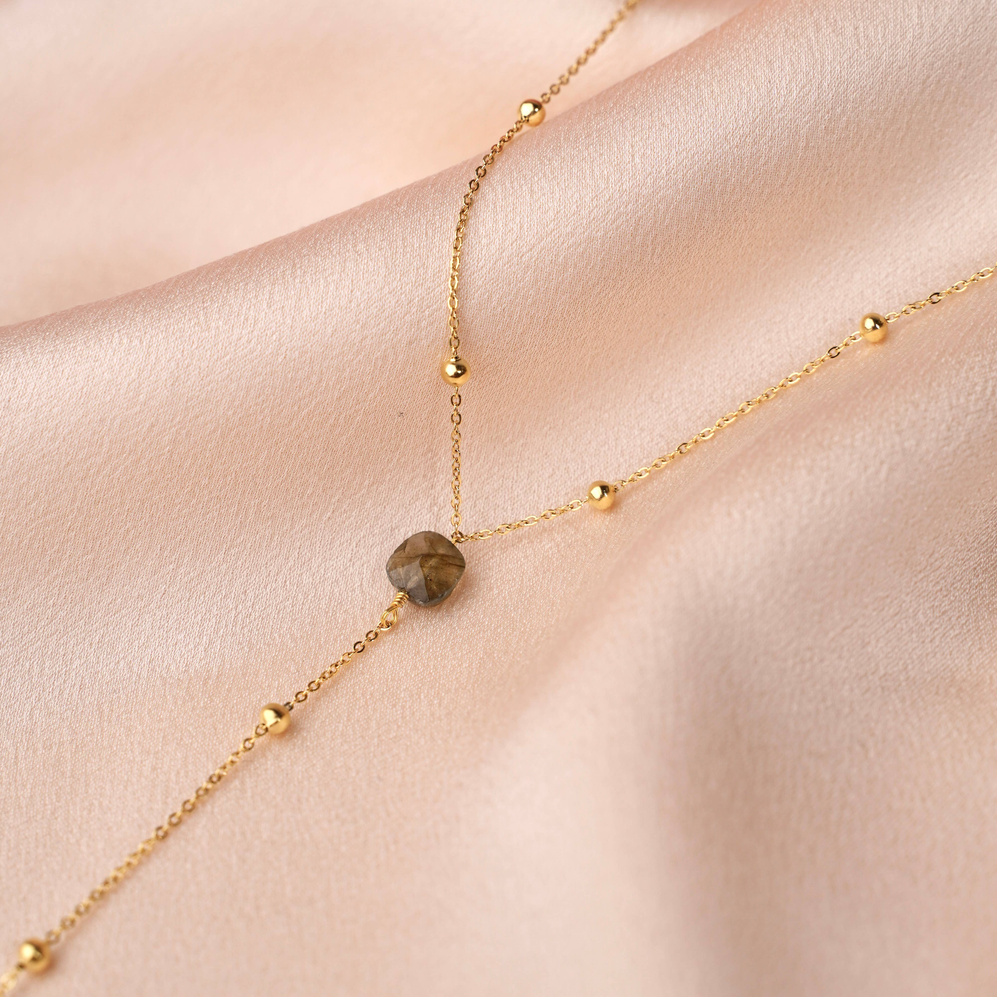 Victoire Collection – wholesale Hänge-/berlockhalsband – Fina labradorit sten hängande halsband1