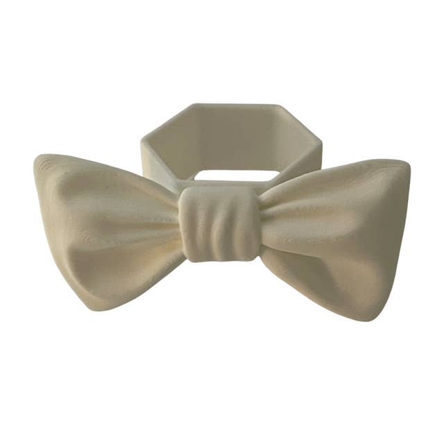 Ronds de serviette en nœud | Blanc classique | Lot de 48 pour la vente par Table Talk Decor