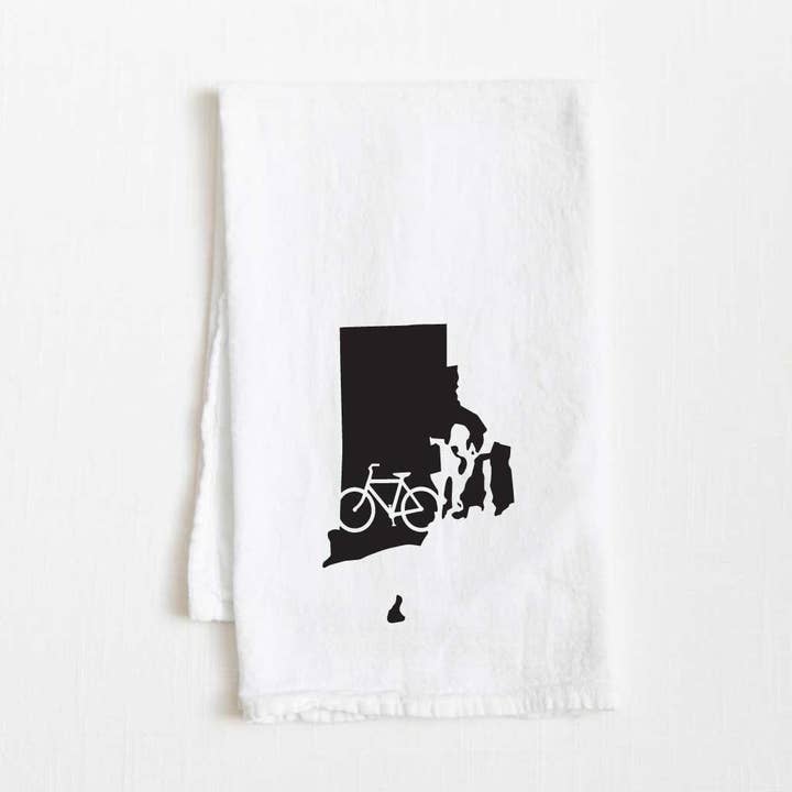 Pano de Cozinha de Saco de Farinha com Bicicleta de Rhode Island - 36” x 32” por atacado de Towel Town
