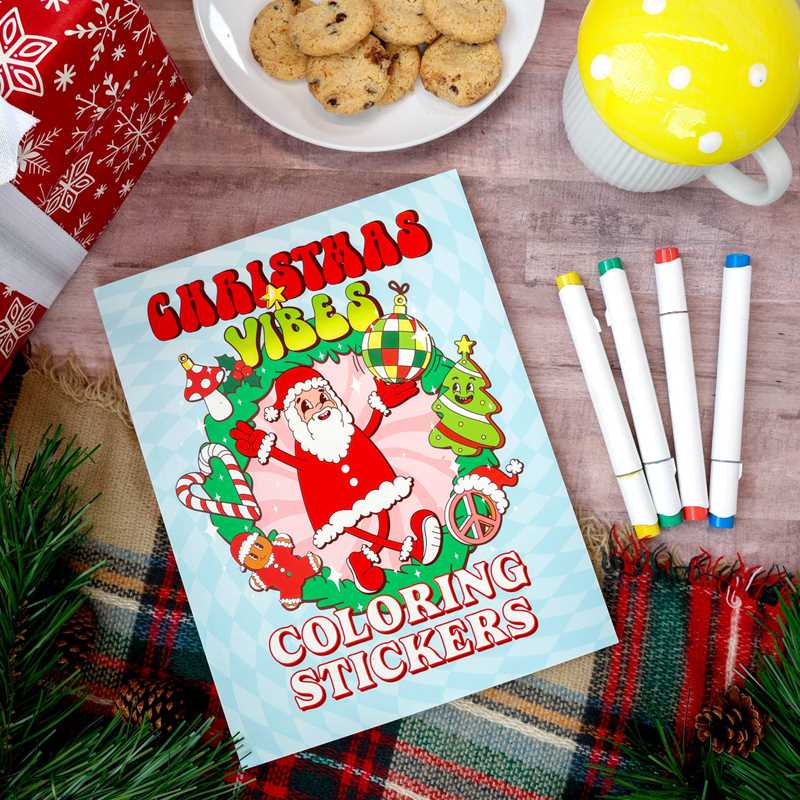 Simon & Schuster - Wholesale Coloring & Activity Book - Kids & Baby - Christmas Vibes Coloring Stickers by Editors of Thunder Bay Press2