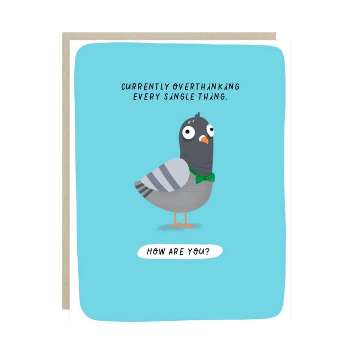 Overthinking Pigeon Card for wholesale by Barone and Co.