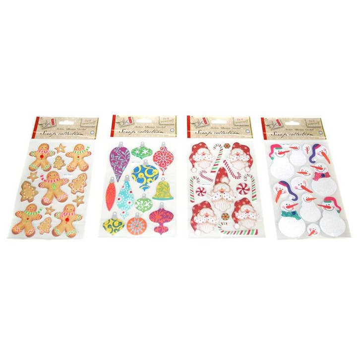 STICKERS 3D NAVIDAD SURT-4 para venta al por mayor de Aktual / Dekora Import S.A