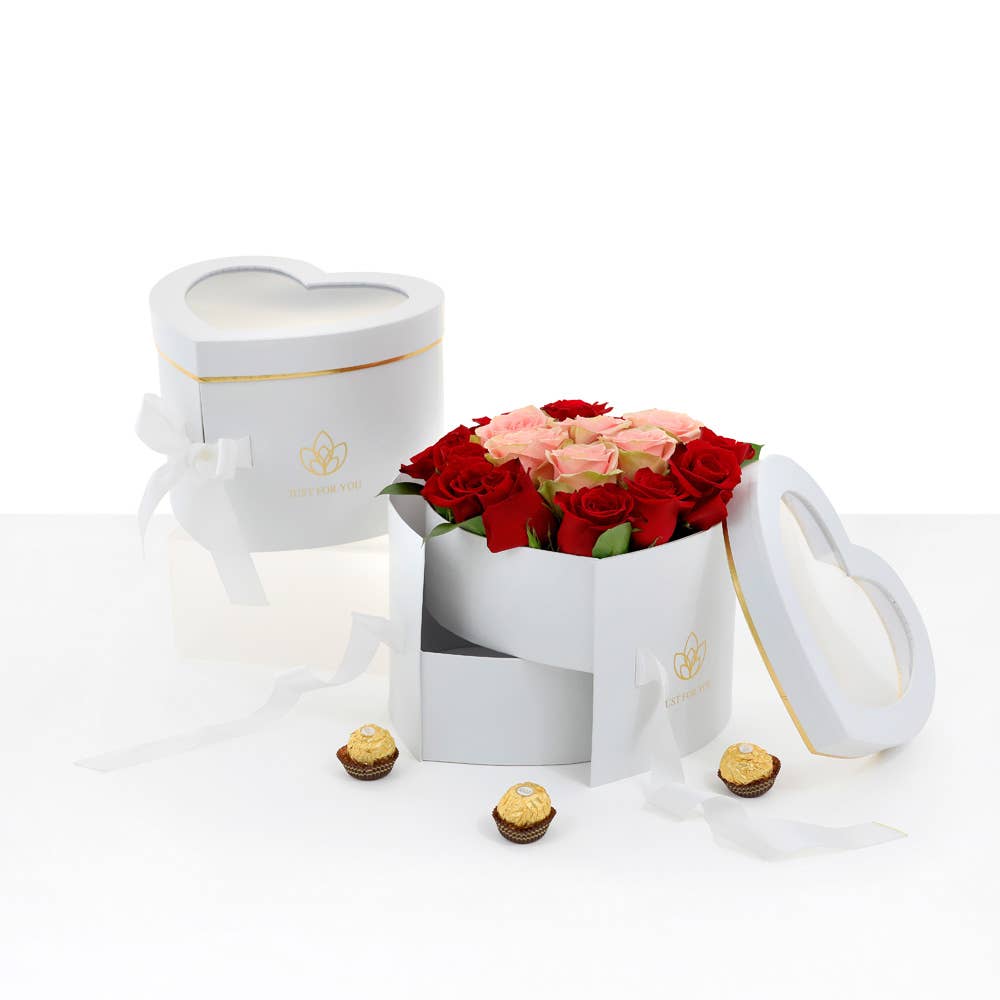 UNIKPACKAGING - Vendita all'ingrosso Confezioni regalo - Scatola a Cuore a Doppio Strato con Fodera per Regali e Fiori26