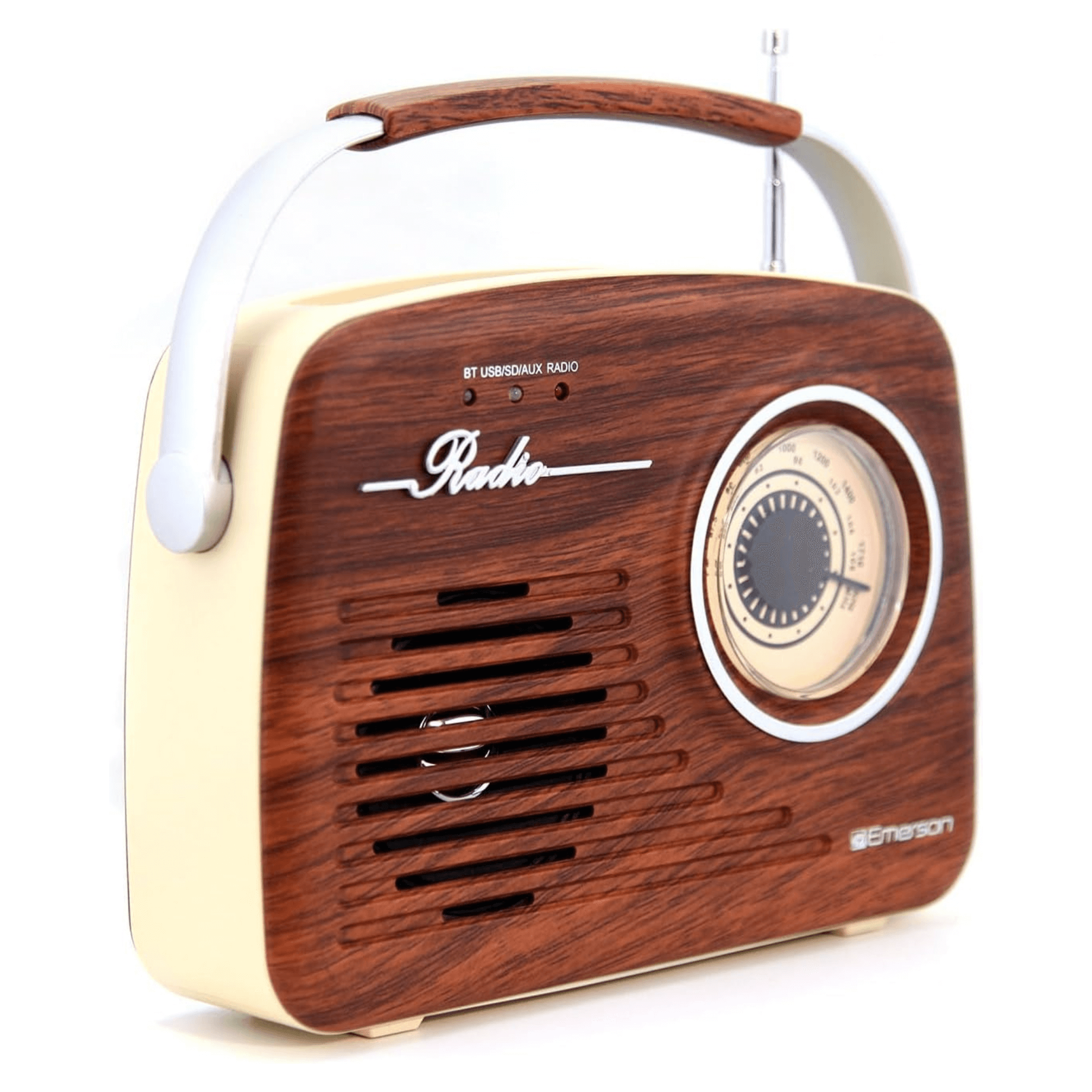 JupiterGear Home - Vente Haut-parleurs - Radio portable rétro Emerson avec batterie rechargeable18