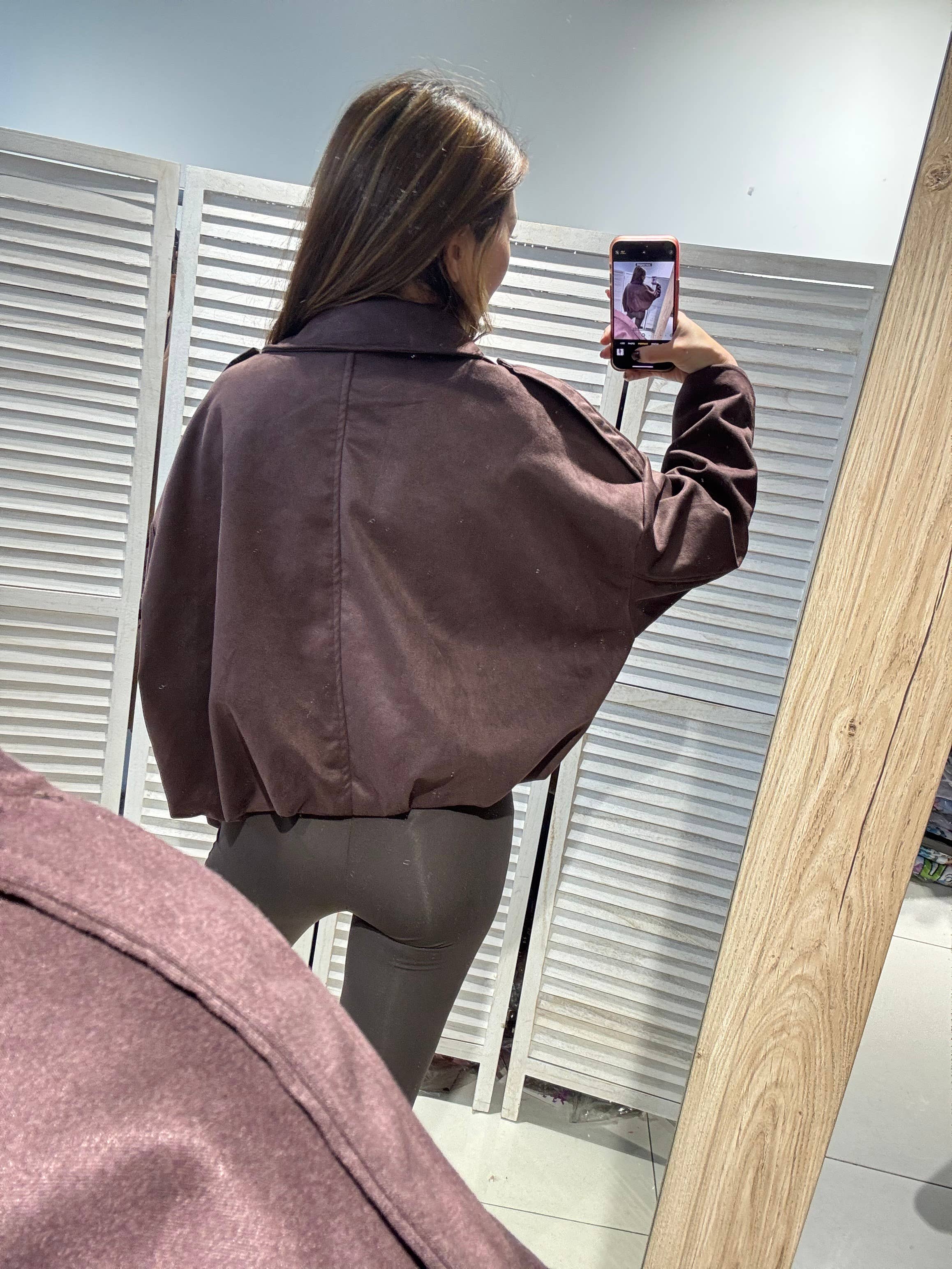 Brown Elegant Oversized Women's Blazer for wholesale on Faire5