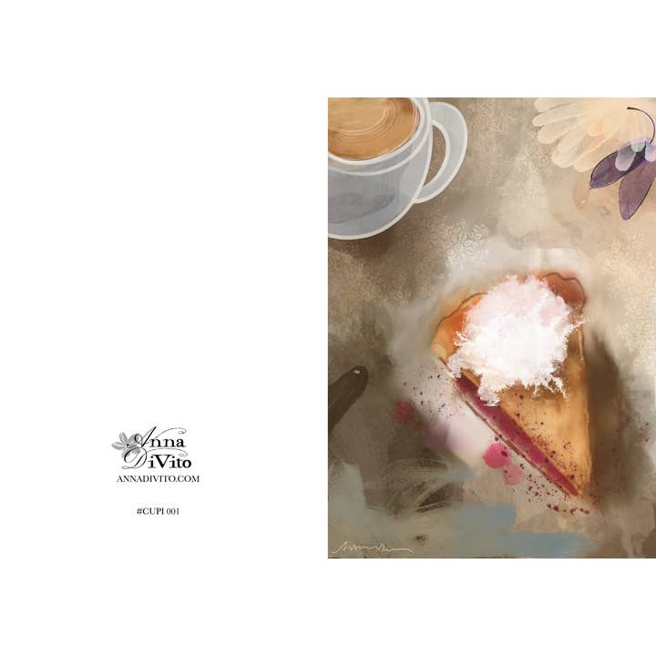 Anna DiVito Studio - Wholesale Everyday Greeting Card - PIE AND COFFEE BLANK GREETING CARD 2