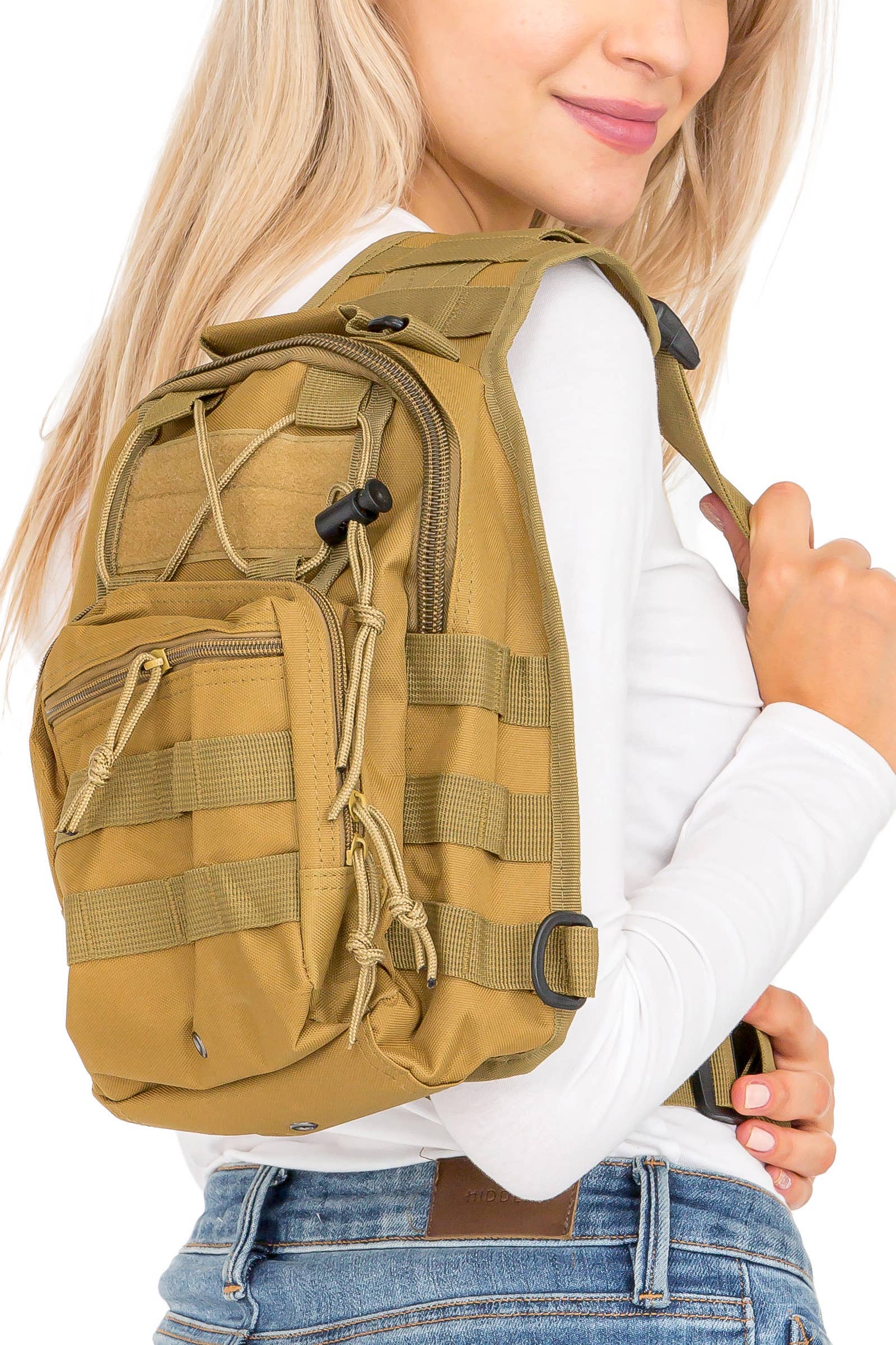 Cap Zone - Wholesale Crossbody Bag - Women's - Solid Tactical Utility Heavy Duty Durable Poly Sling Bag9