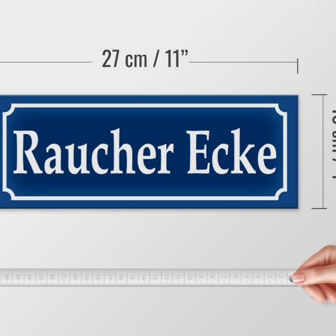 Femer – Engroshandel Skilt – Træskilt 27x10cm rygerhjørne (blå, hvid) træ dekorativt skilt træskilt4