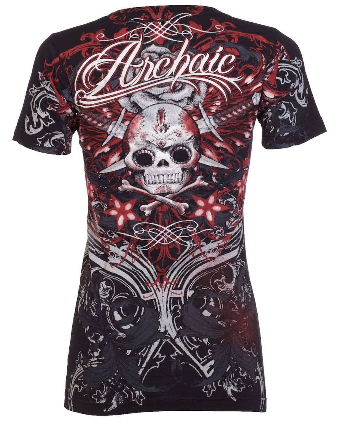 Black Archaic by Affliction Women's T-shirt Queen Lady for wholesale on Faire1