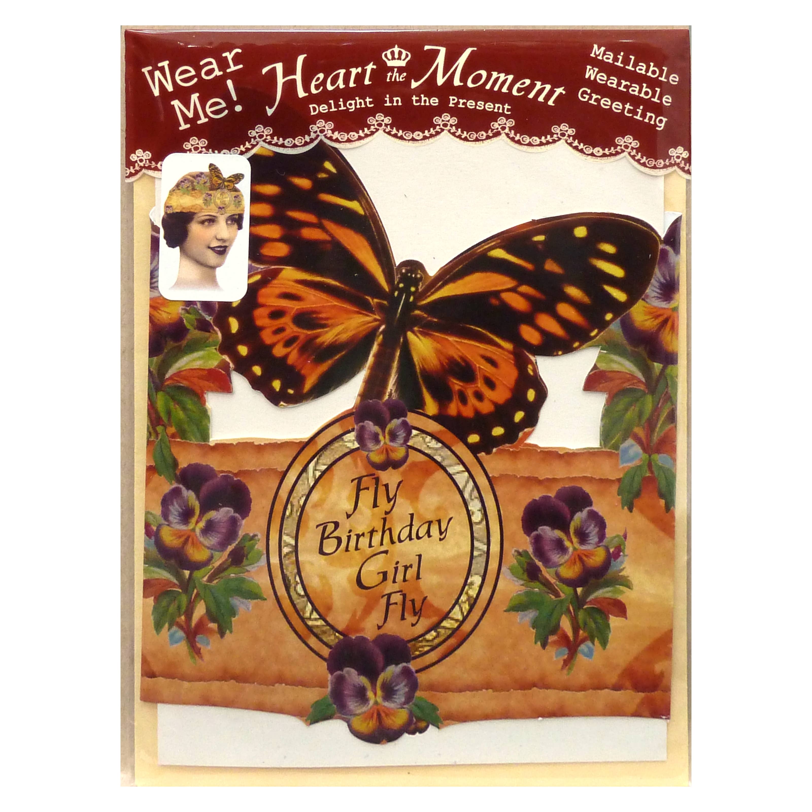 Heart The Moment - Vente Cartes d'anniversaire - Carte de vœux avec Diadème, Fly Birthday Girl, Monarque2