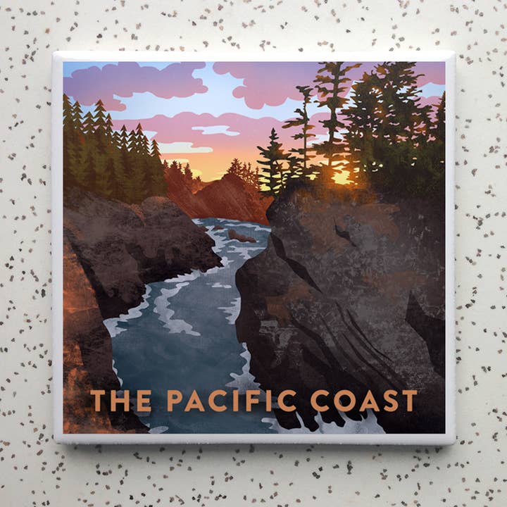 Pacific Coast Tile Coaster for wholesale by Robot Candy