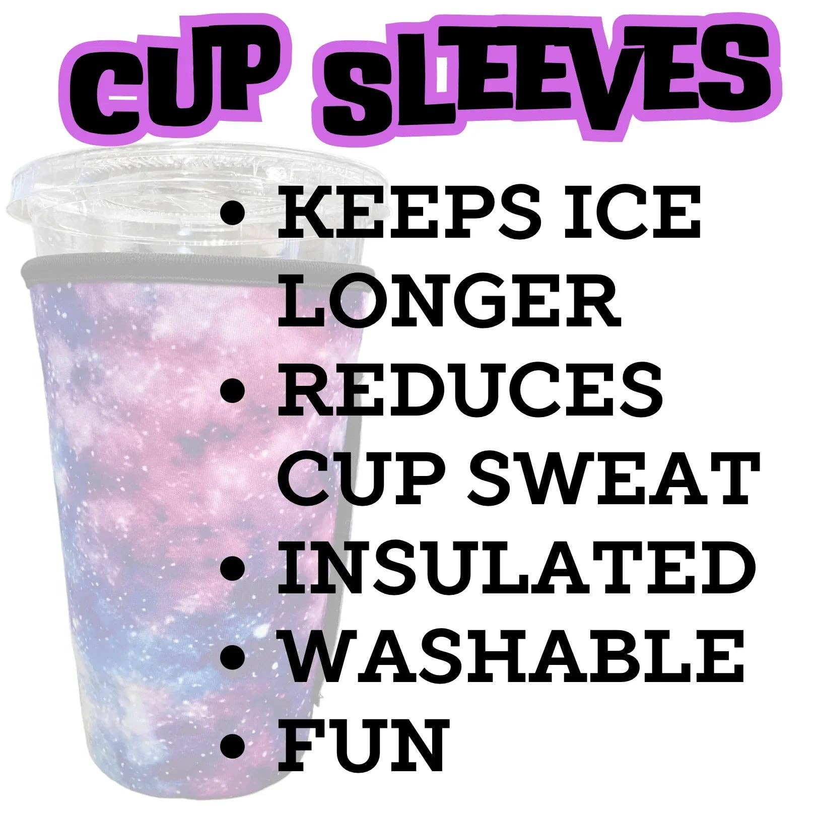 Sip Sleeves ~ Insulated Cup Sleeves and Drink Accessories - Wholesale Drink Huggers & Koozies - 20 OZ Vibrant Loaded Tea Junkie Cup Cover Sip Sleeve Fits 20-32 OZ Cups1