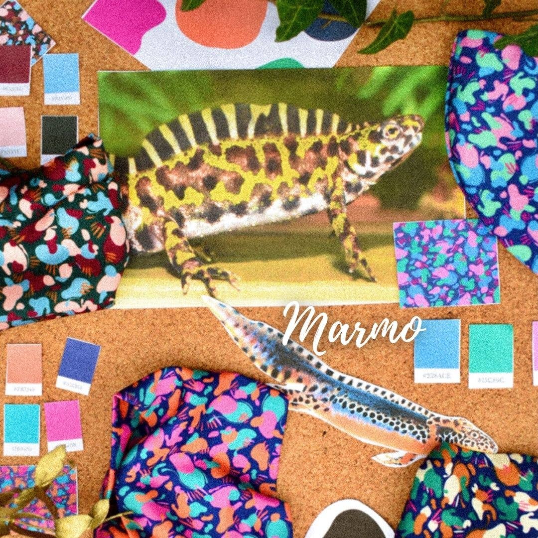 Newt London – wholesale Scrunchie - Women’s – Marmo Print Hair Scrunchie Autumn Maroon2