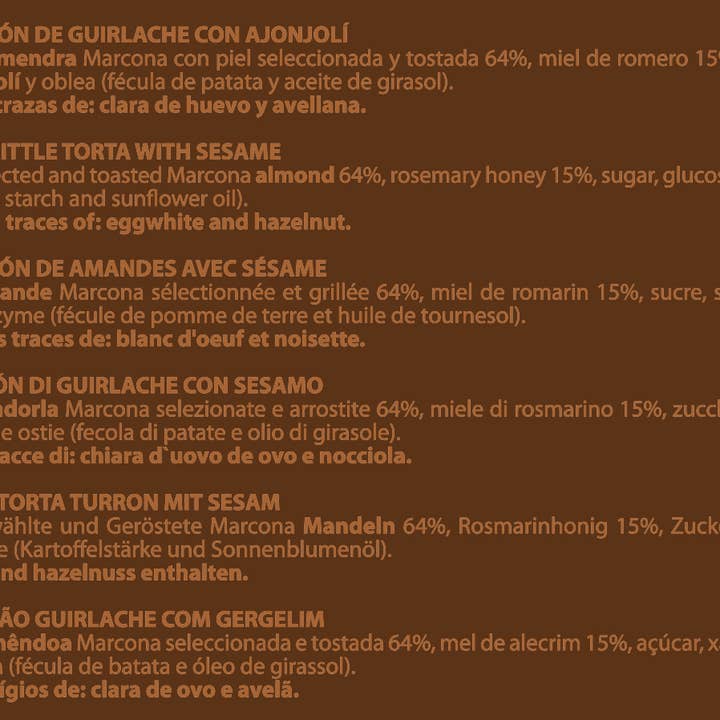 PABLO GARRIGÓS IBÁÑEZ - Wholesale Nuts - Delicatessen Almond Brittle Torta with Sesame 200 g3