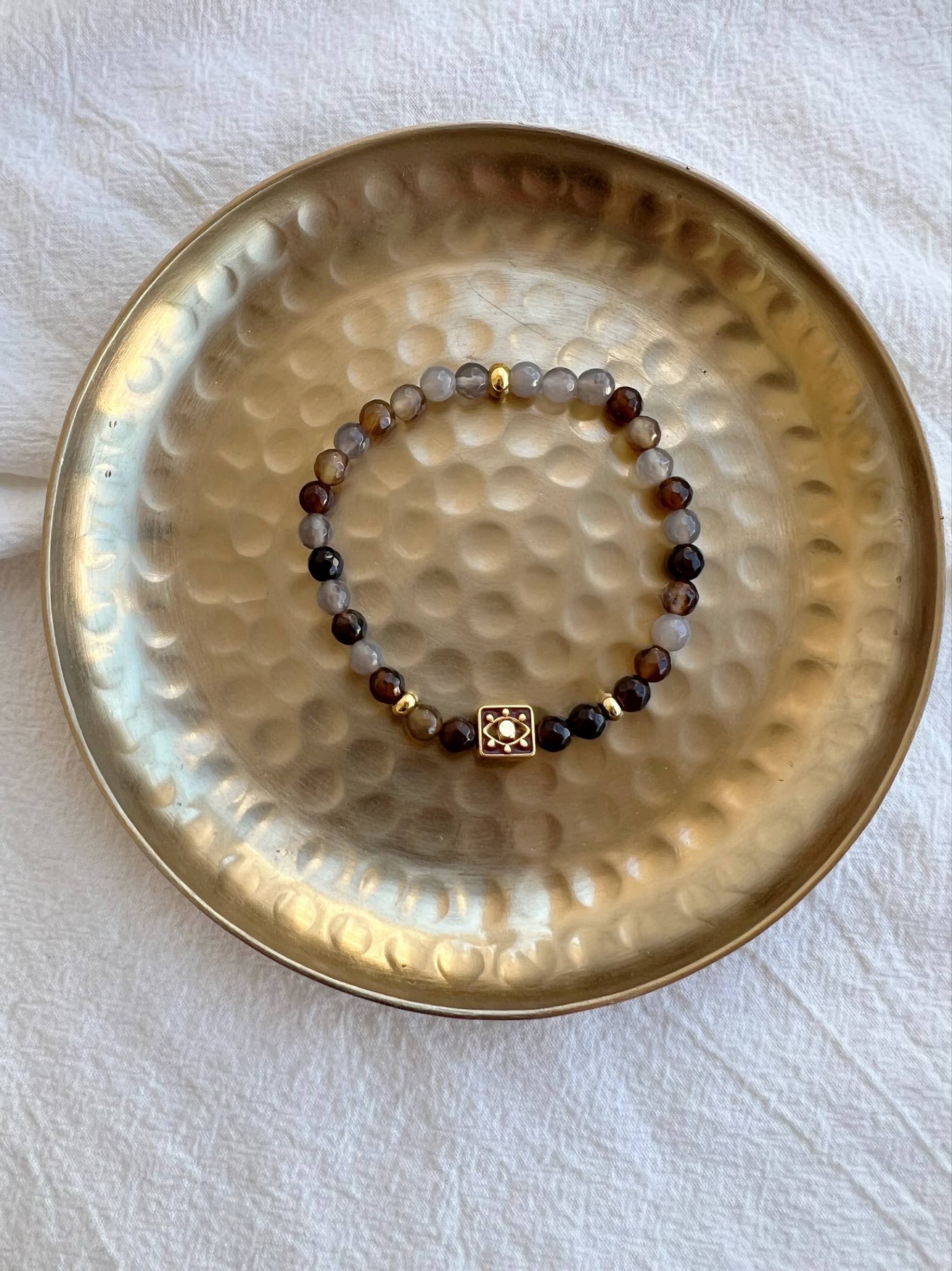 Christina Christi - Wholesale Jewelry - Men's - Agate Beaded Bracelet Men, Evil Eye Beaded Bracelet, Ethnic5
