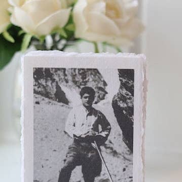 Pier Giorgio Frassati on Deckled-edge Handmade Paper Sacred Art Print for wholesale by Pietà Paperie