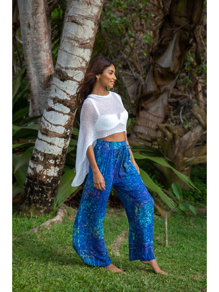 Bali Prema - Vendita all'ingrosso Poncho - Donna - Poncho estivo in maglia trasparente con coprispalle - Copricostume da spiaggia Boho11