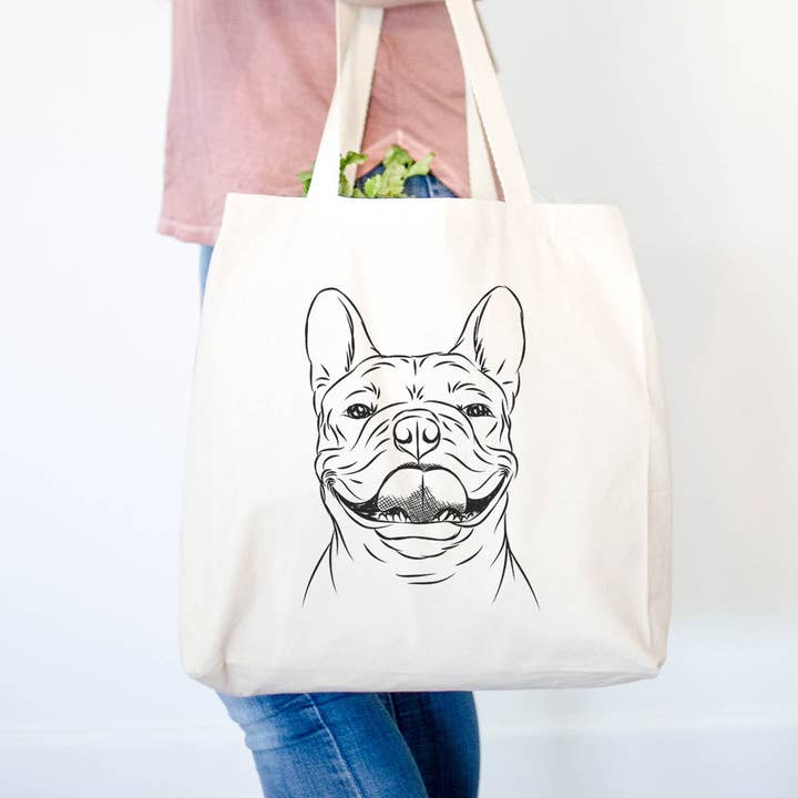 Beige Gaston the French Bulldog - Tote Bag for wholesale on Faire
