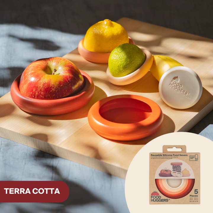 Food Huggers - Wholesale Food Storage Wrap/Bag - BEST SELLER - Terra Cotta Food Huggers - Set of 5