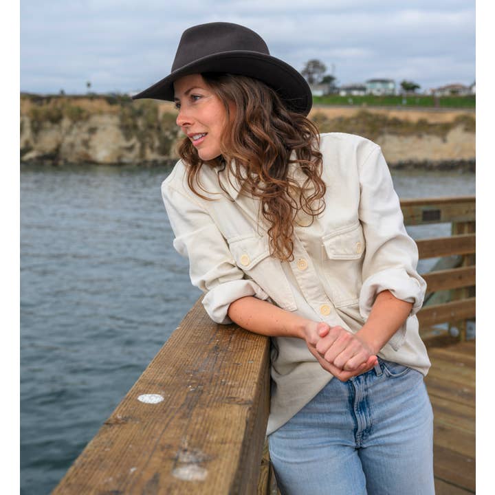 American Hat Makers - Wholesale Fedora - Unisex - Crushable Wool Felt Outback Hat - Style Pathfinder13