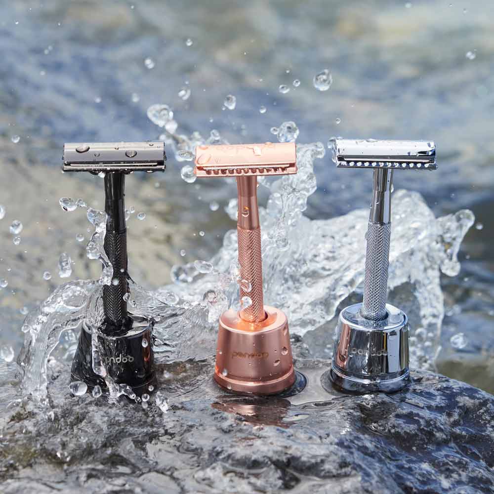 Pandoo – wholesale Razor – Metal safety razor | incl. 10 blades and holder3