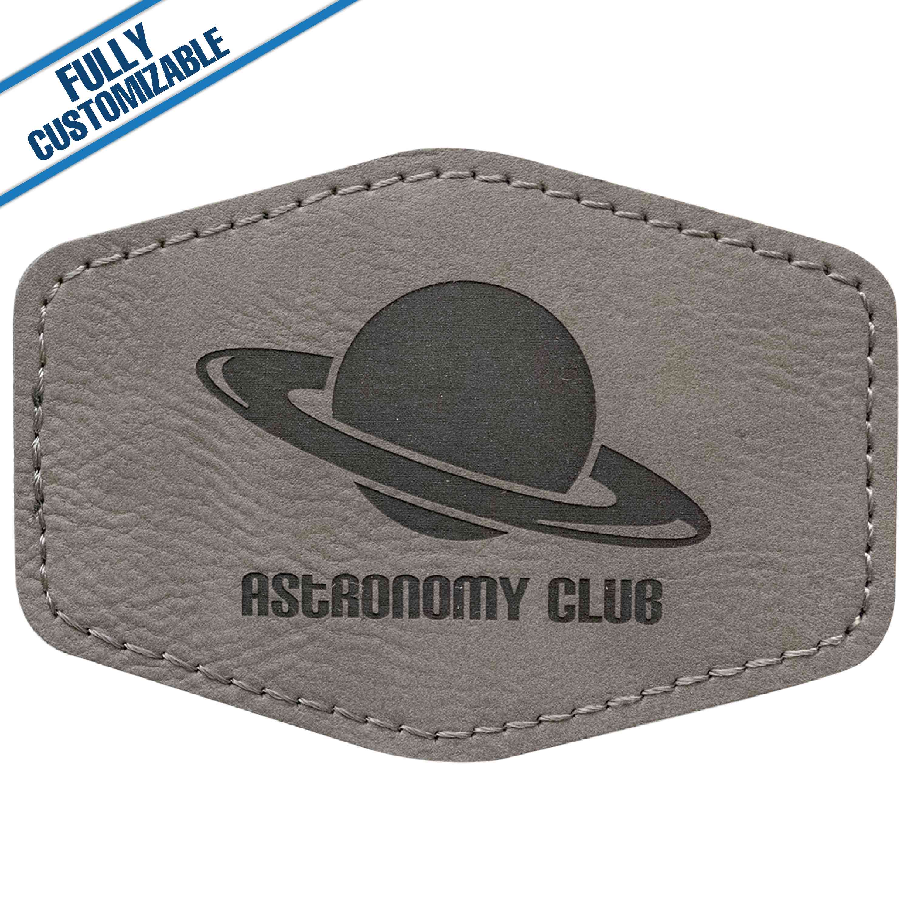 GiftWorksPlus - Wholesale Patch - Engraved Leatherette Hexagon Patch - Fully Customizable4