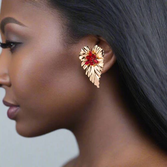 Legierung Blatt Ohrringe Geometrische Ohrringe für den Großhandel von WoodWristCo