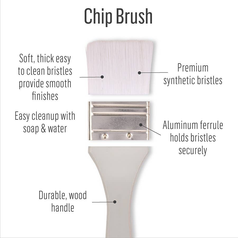 Plaid Crafts - Wholesale Paint/Wax Brush - FolkArt White Nylon Chip Brush Set 3 Piece3