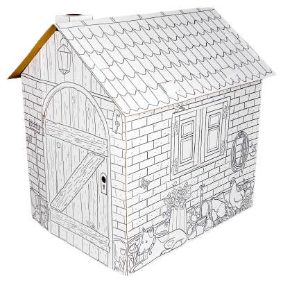 Annahouse - Wholesale DIY Craft Kit - Kids - Playhouse Farm Simple, Cardboard playhouse for children, 3+2