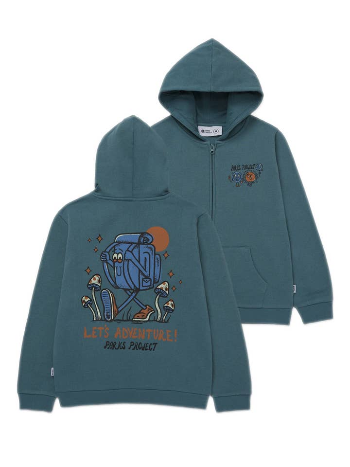 Let's Adventure Fullzip Youth Hoodie for wholesale by Parks Project