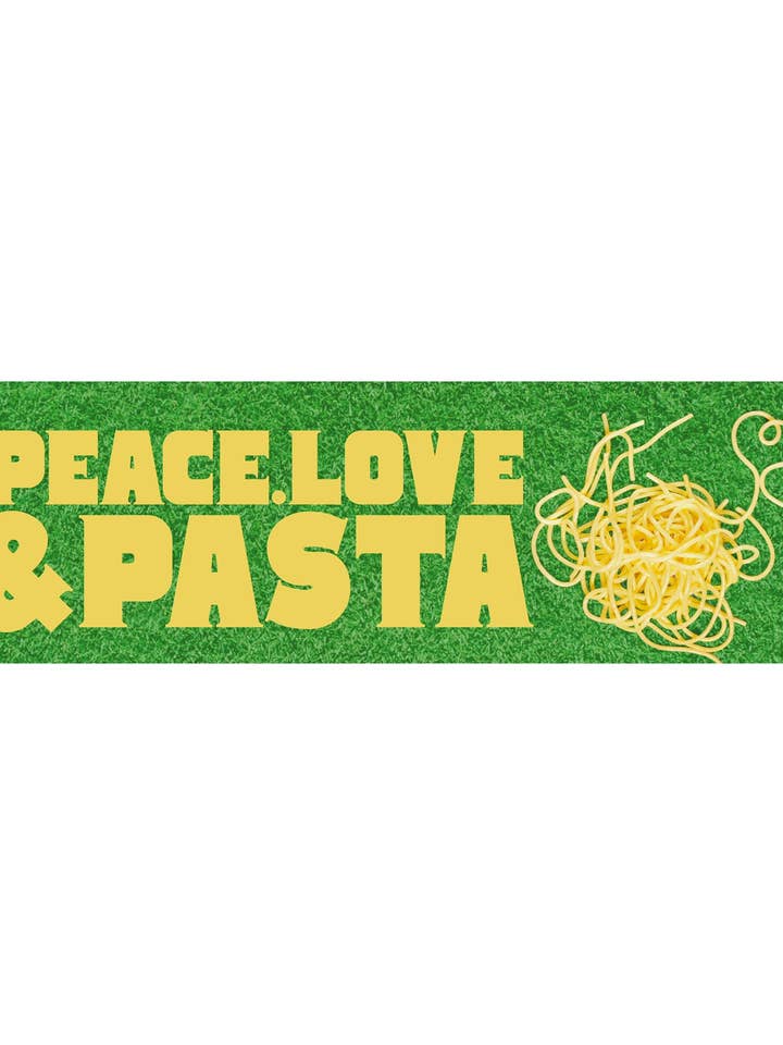Peace, Love & Pasta Bumper Sticker for wholesale by Modern Misfits