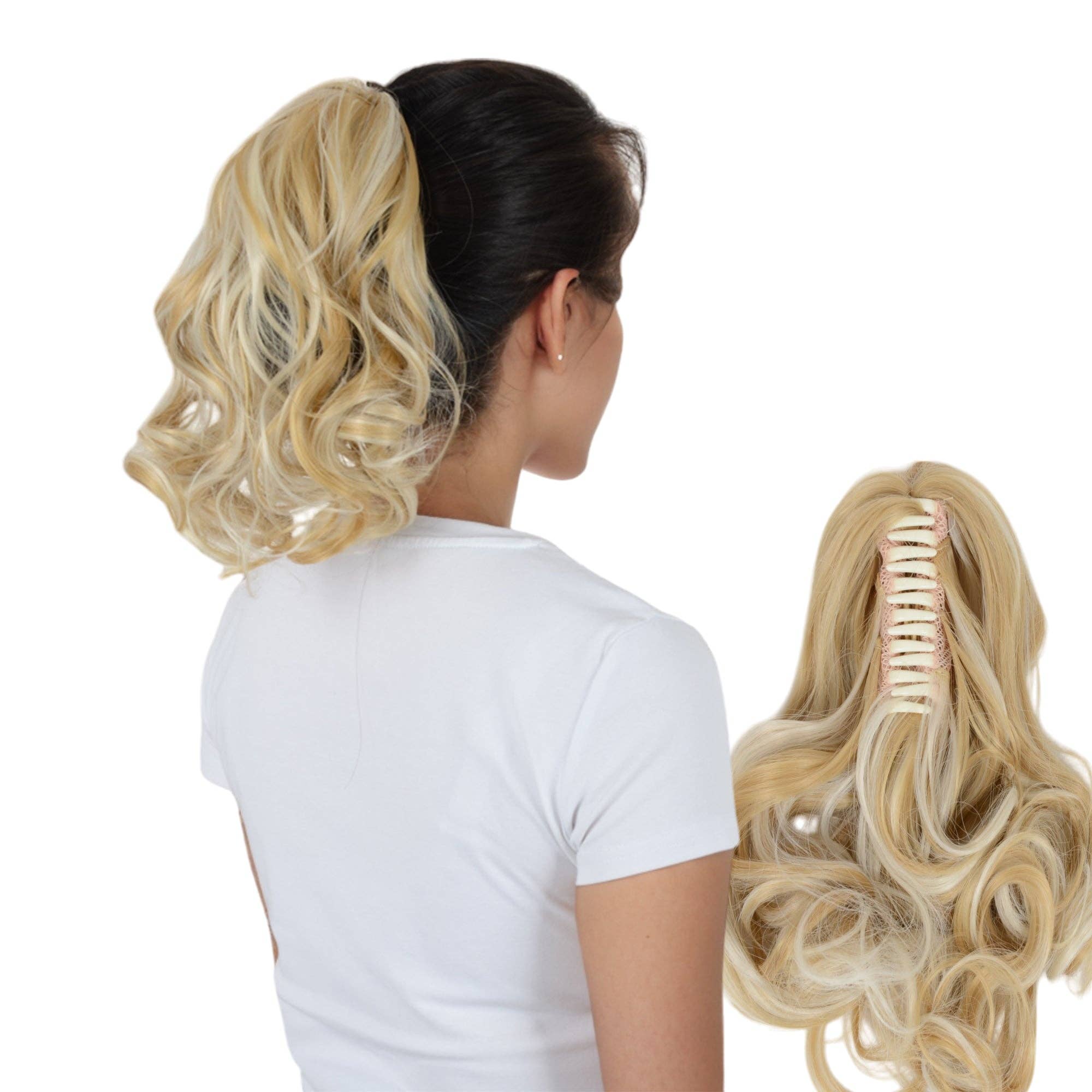 AK Brand - Wholesale Hair Extensions - Claw Clip Curly Ponytail Extension 9" Synthetic Hairpiece8