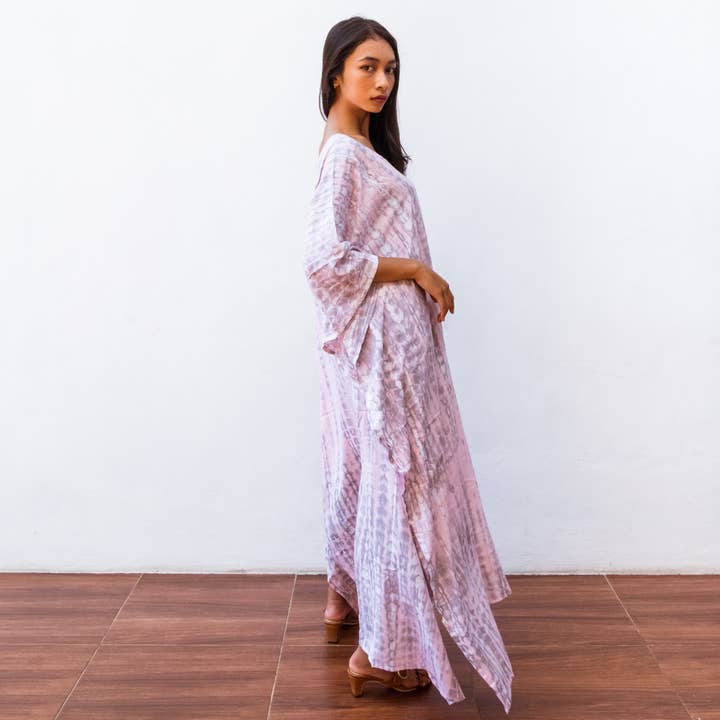 Bali Harvest - Venta al por mayor Caftán - Mujer - Vestido Kaftán Tie Dye (Rosa) - Vestido de Playa Resort Wear Bikini