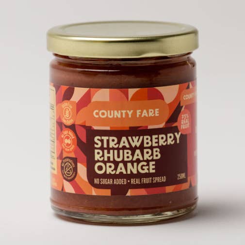 Tartinade de fruits fraise rhubarbe orange sans sucre pour la vente par County Fare
