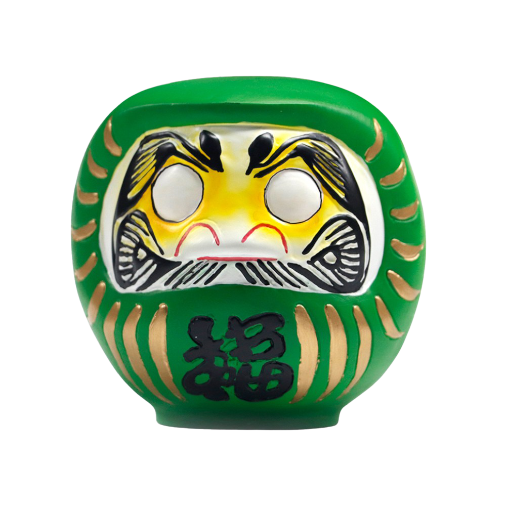 Urban Tokyo – wholesale Decorative figurine – 3.5 Inch Lucky Daruma Green Vitality Unpainted Eyes (1/36)4