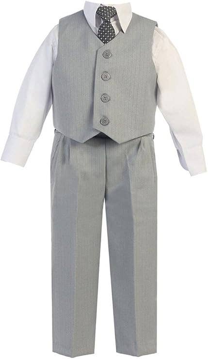iGirlDress - Wholesale Suit Set - Kids - Boy's 4 pcs Vest Pants set with Long sleeve shirt1