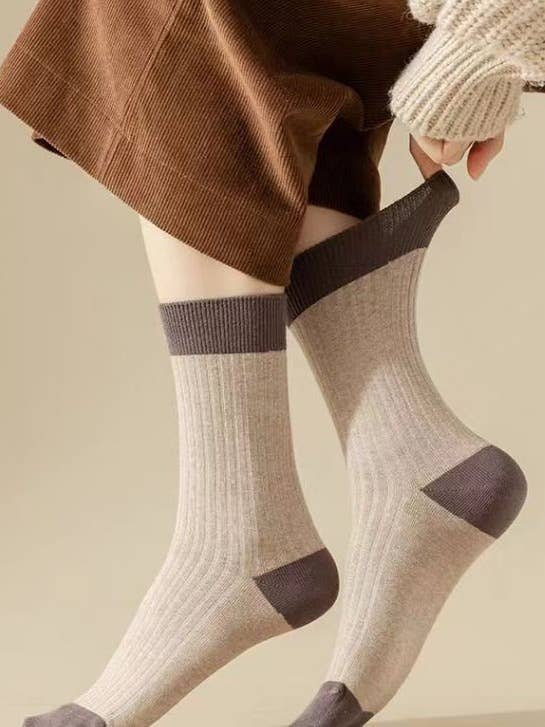 Sweetkama – wholesale Socks – Women's – Ladies Color Block Rib Cotton Daily Socks SKASC41637