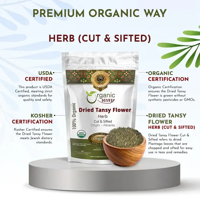 Organic Way LLC - Wholesale Loose Tea - Organic Way Dried Tansy Flower Herb Tea | Origin - Albania (25