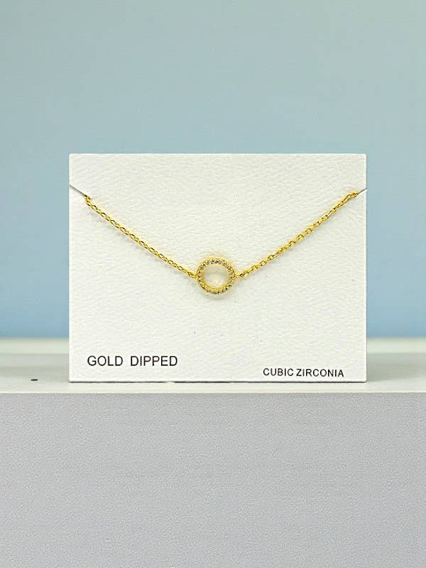 Pulseira de corrente com pendente de anel CZ por atacado de Andrea Bijoux