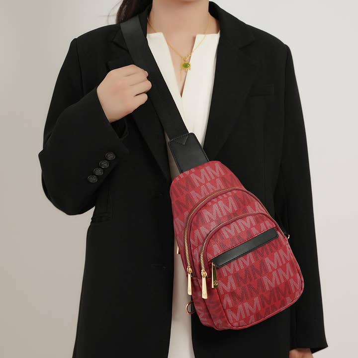 MKF Collection - Wholesale Crossbody Bag - Women's - MKF Helaena M logo Printed Women Sling Bag by Mia K11