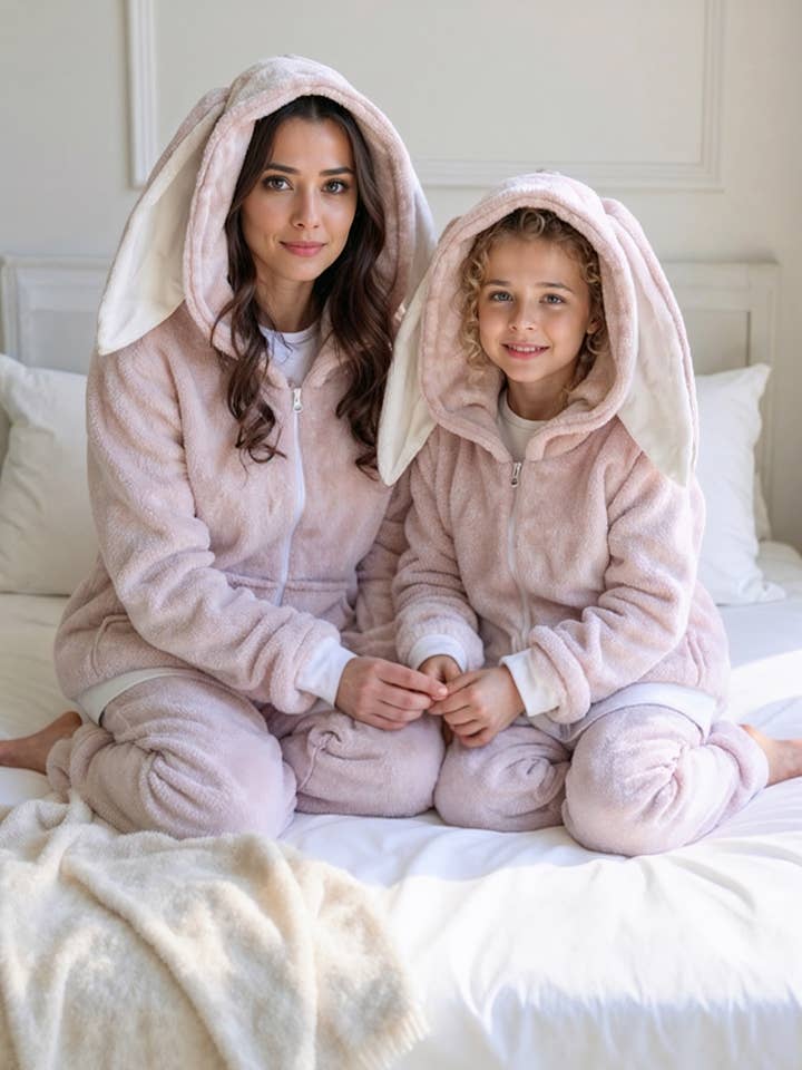 matching pajamas family, winter pajama set women and kids for wholesale by PLSH BUNNY